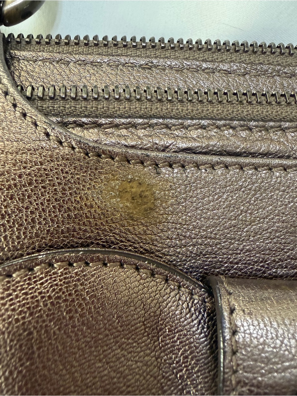 Salvatore Ferragamo Gancini Leather Bronze/gold Top-Handle Satchel - Picture 16 of 16